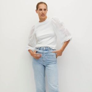 MANGO Puff Sleeve Blouse in Ecru 🆕